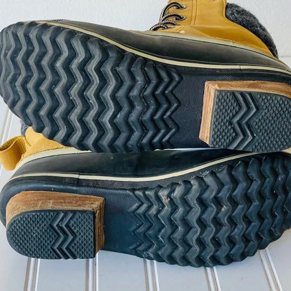 Sorel Slimpack II Lace Boot Women's 9 Elk Tan Black✨Leather Waterproof Fleece - Picture 8 of 10